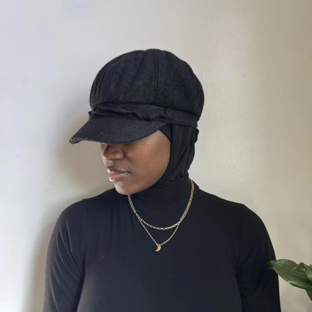 Vintage‎ Nine West Wool Blend black Newsboy Cap